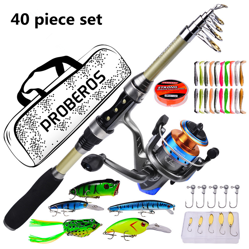 Fishing Rod Fly - 40-teiliges Set neuer Meeresruten, Fernwurf-Ruten, Weichköder,