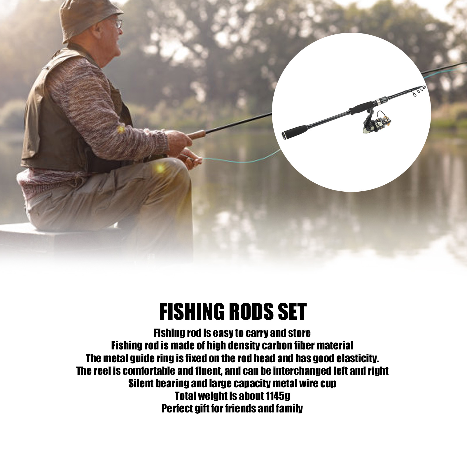 Fishing Rod Combo - Angelruten- und Rollen-Kombi-Set: Angelruten-Set mit großem