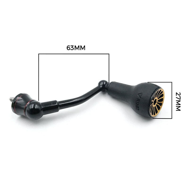 Daiwa Reel Fuego - 63mm Spinngriff mit TPE-Schwarzem Knopf 27mm