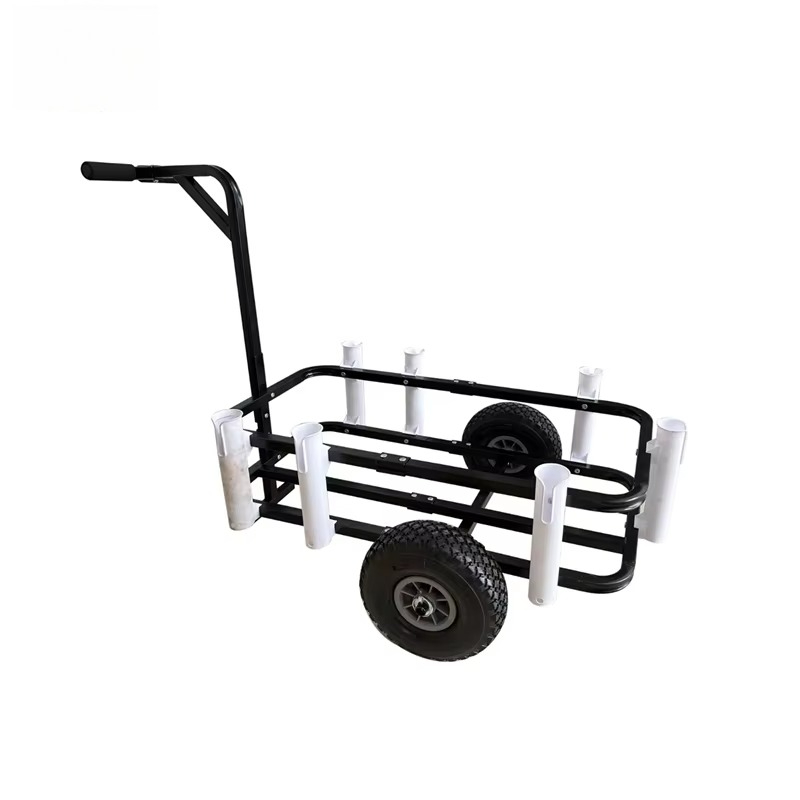 Fishing Rod Boat - Zusammenklappbarer Strandwagen, Angelwagen mit Angelrutenhaltern, robust,