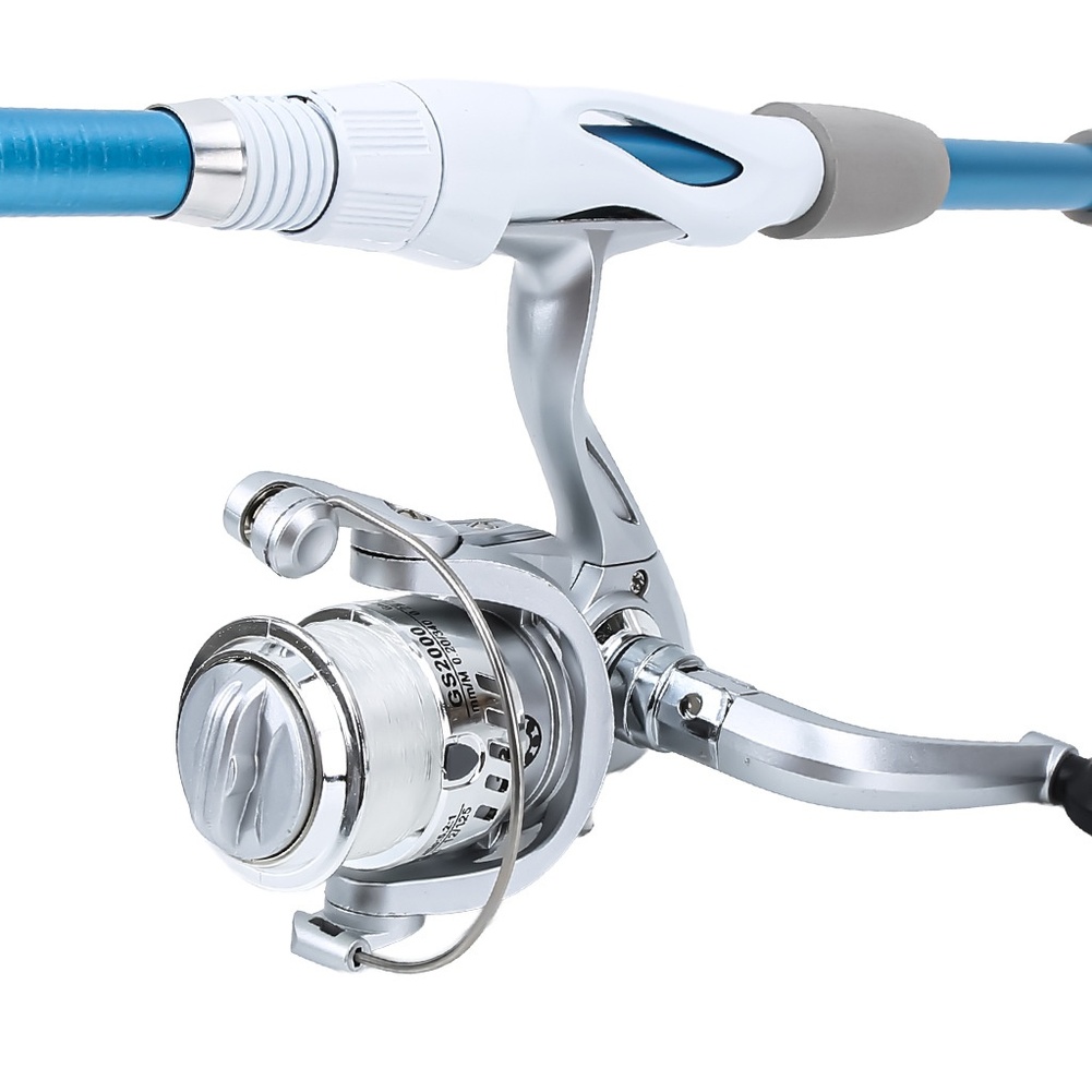 Blau-weiße 1,8 m lange Angelru – Fishing Rod Combo Bewertung und Preis